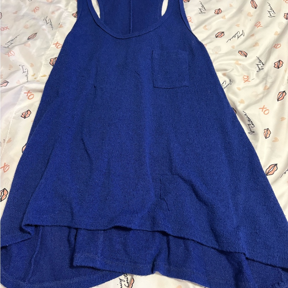 Blue Sleeveless Tank Top